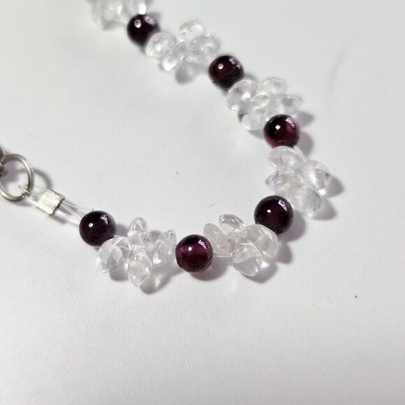 ***Final Sale*** Quartz And Garnet Beaded Bracelet With Silver Clasp - Picture 8 of 10